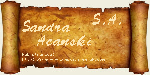 Sandra Ačanski vizit kartica